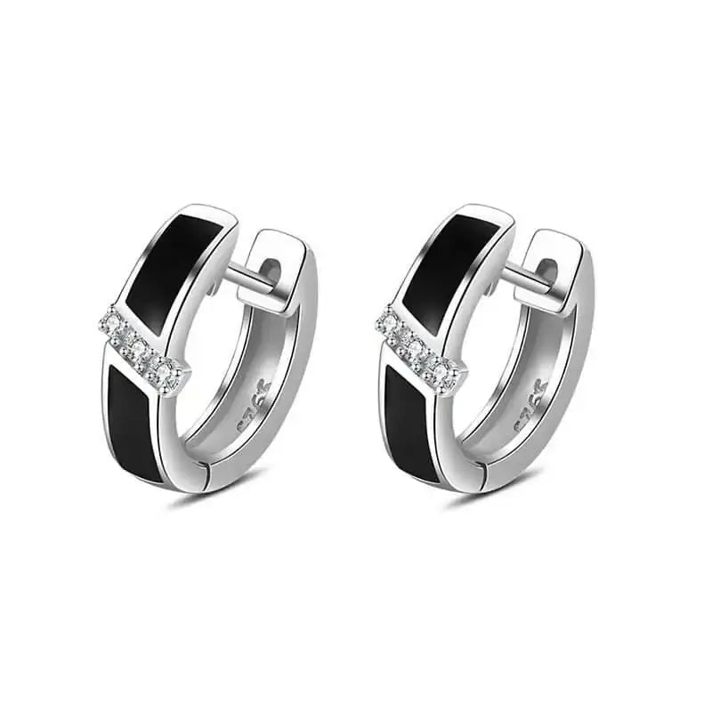 Aliya női fülbevaló whitegold-black