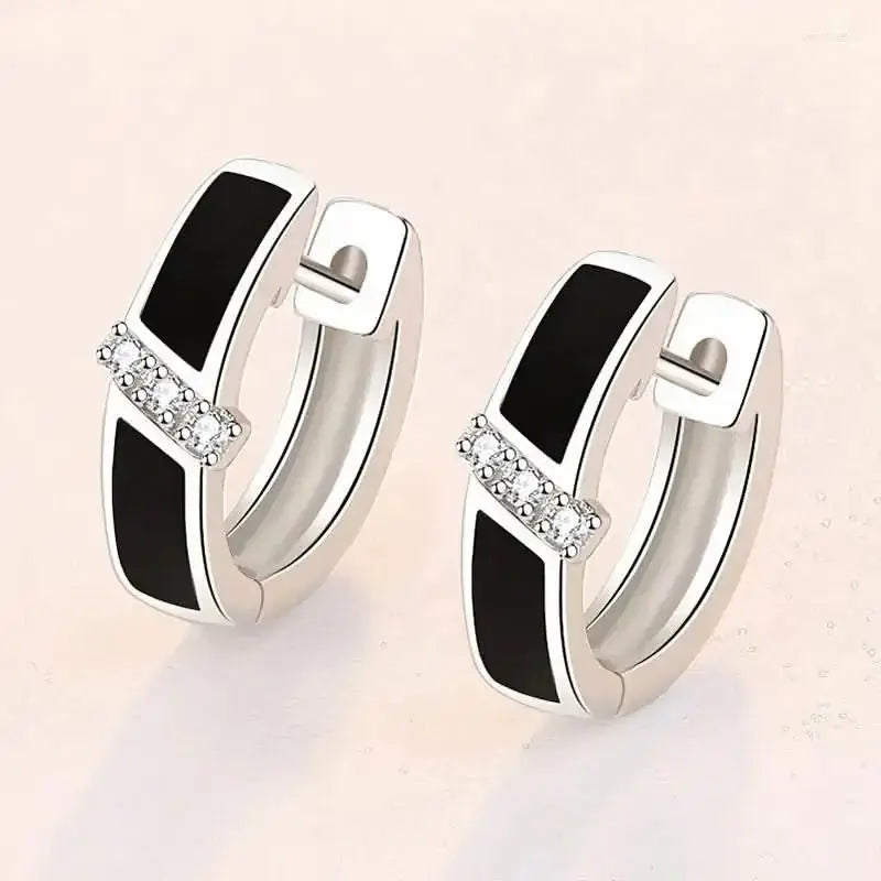 Aliya női fülbevaló whitegold-black