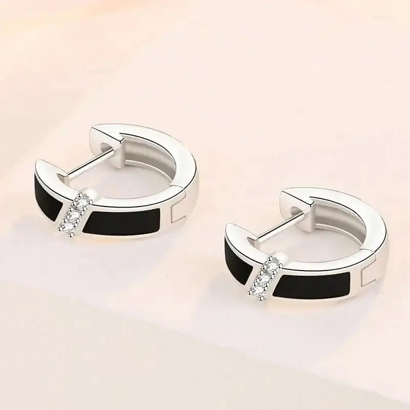 Aliya női fülbevaló whitegold-black
