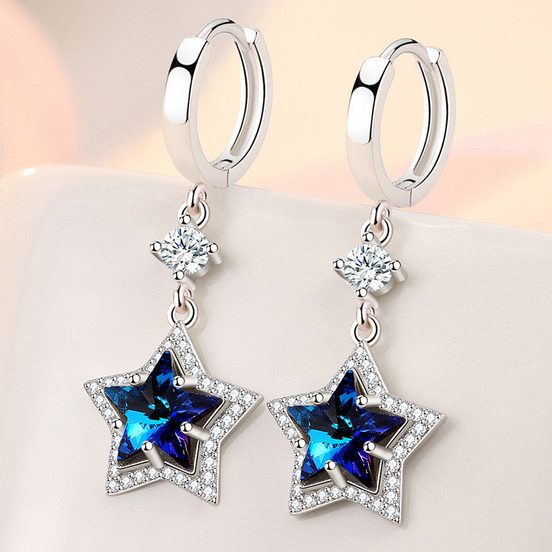 Coralie női fülbevaló whitegold-kék