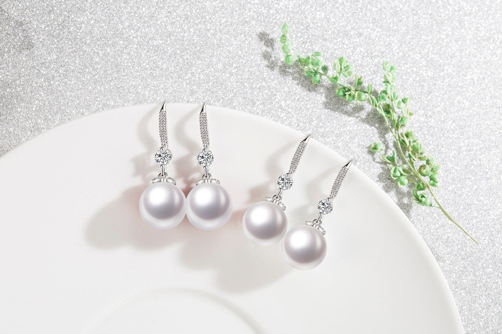 Abell lógós gyöngy fülbevaló whitegold