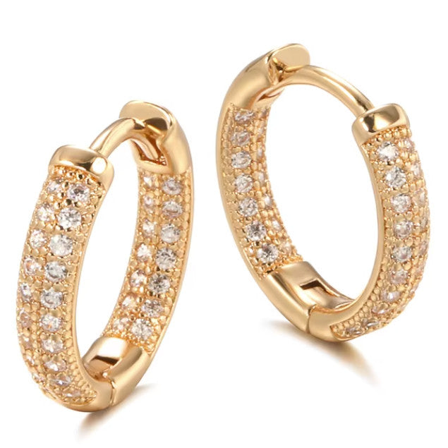 Ivette kristályos karika fülbevaló rosegold