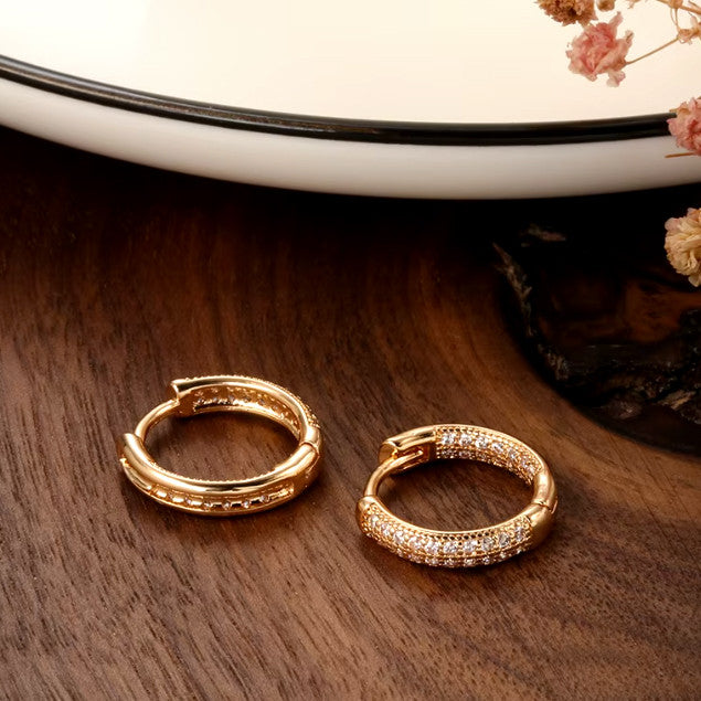 Ivette kristályos karika fülbevaló rosegold