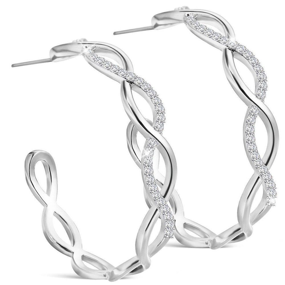 Ivetta kristályos karika fülbevaló whitegold