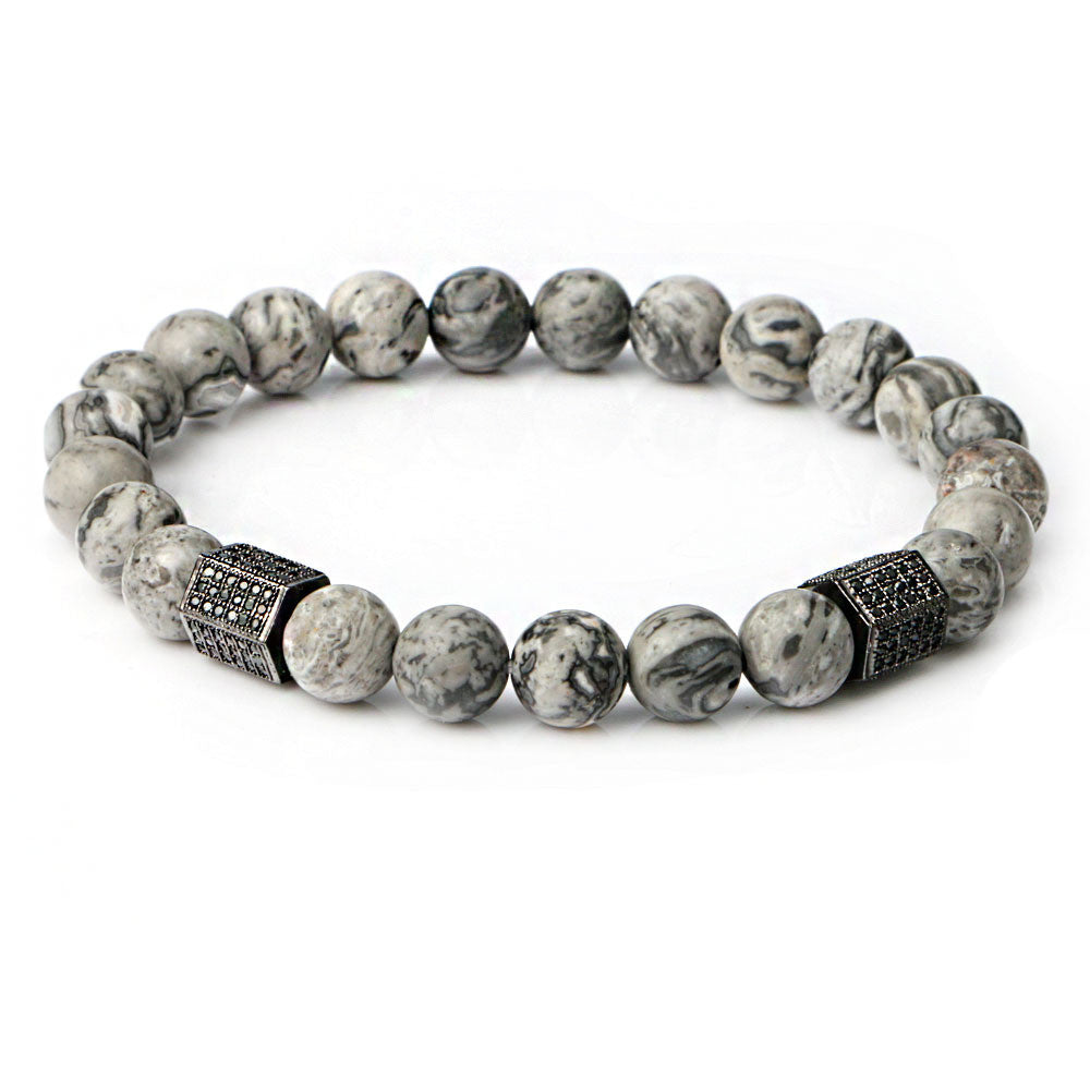 Carmen uniszex ásvány karkötő fekete