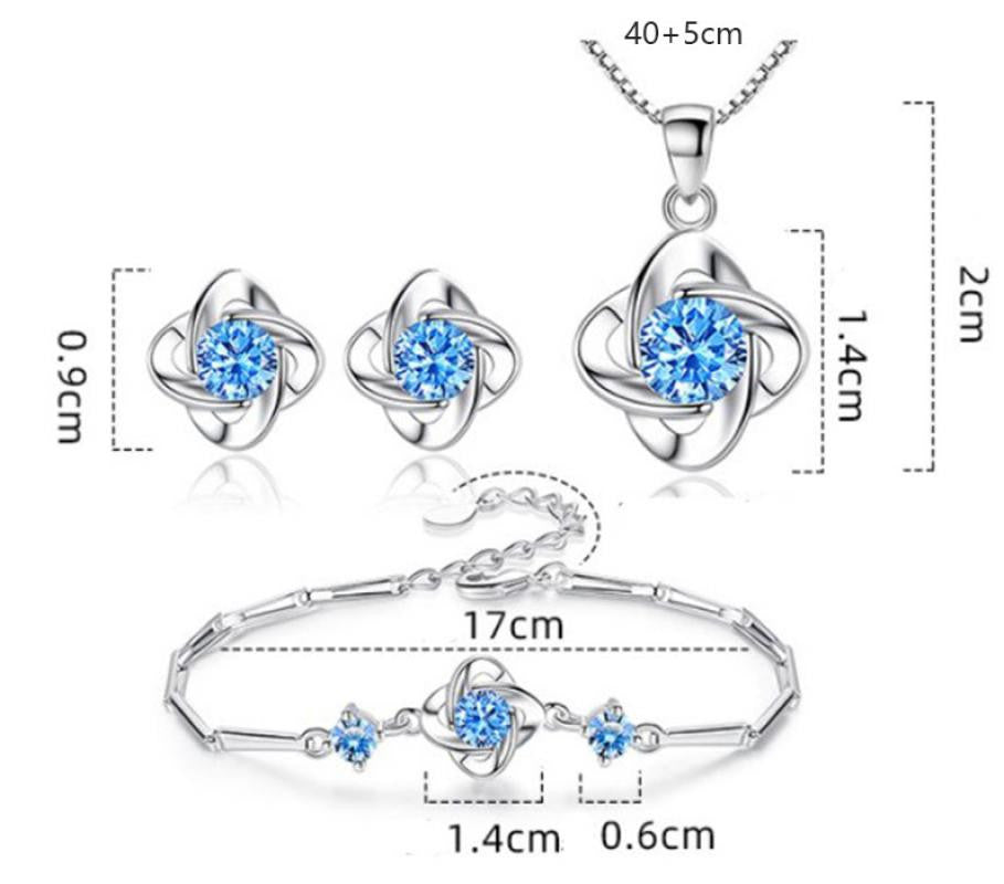 Carmelita ékszer szett whitegold-kék