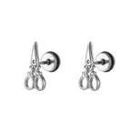 Nemesacél olló fülbevaló whitegold