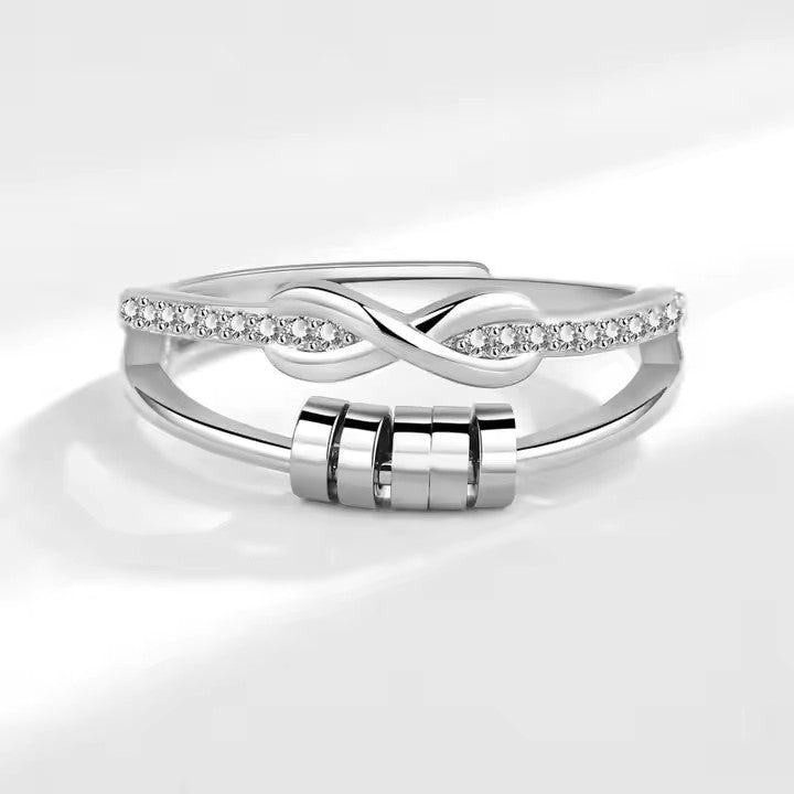 Végtelen kristályos gyűrű whitegold (állítható méret)