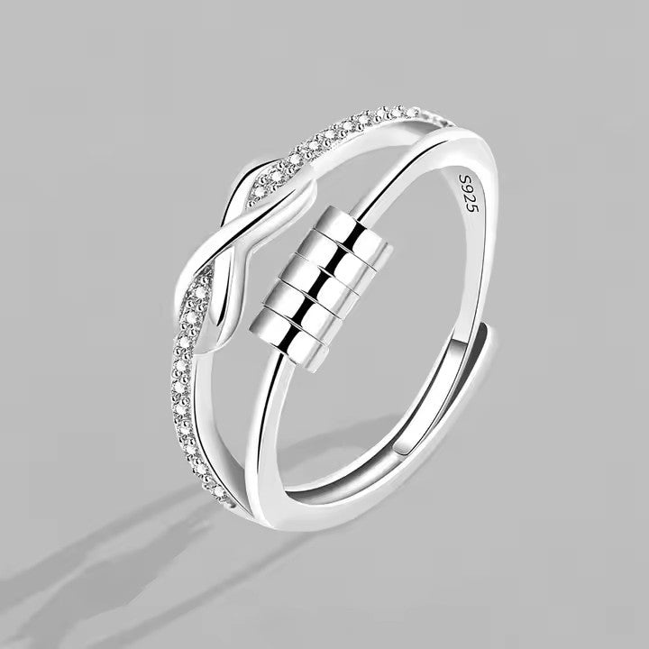 Végtelen kristályos gyűrű whitegold (állítható méret)