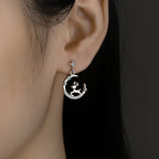 Hold-csillagok-rénszarvas fülbevaló whitegold