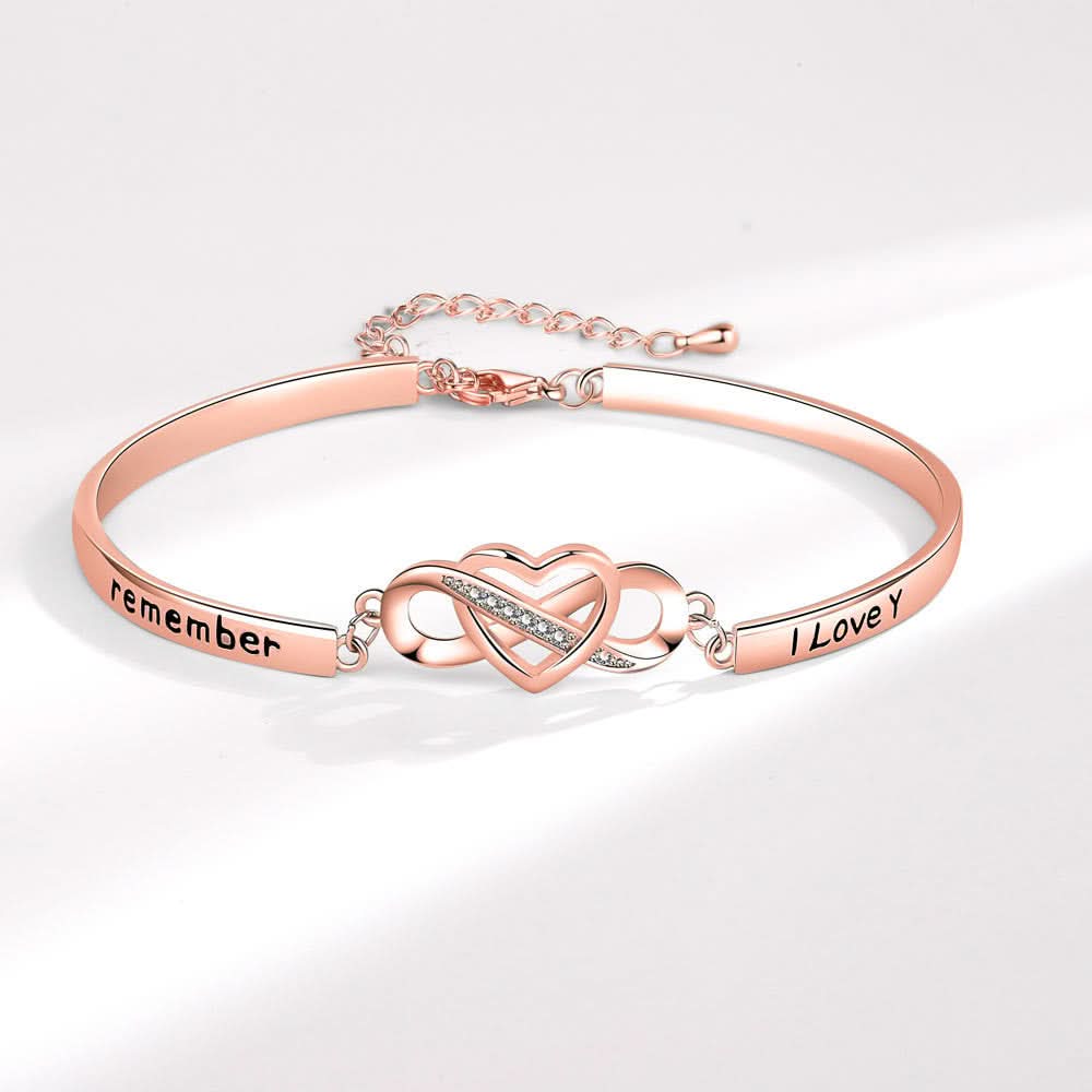 Remember szív-végtelen karkötő rosegold