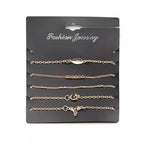 Aida ötrészes karkötő szett gold