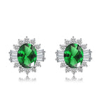 Leane kristályos fülbevaló whitegold-zöld