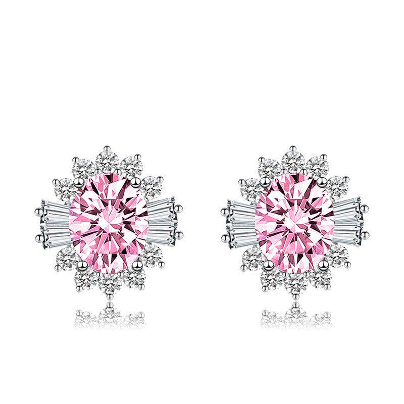 Leane kristályos fülbevaló whitegold-pink