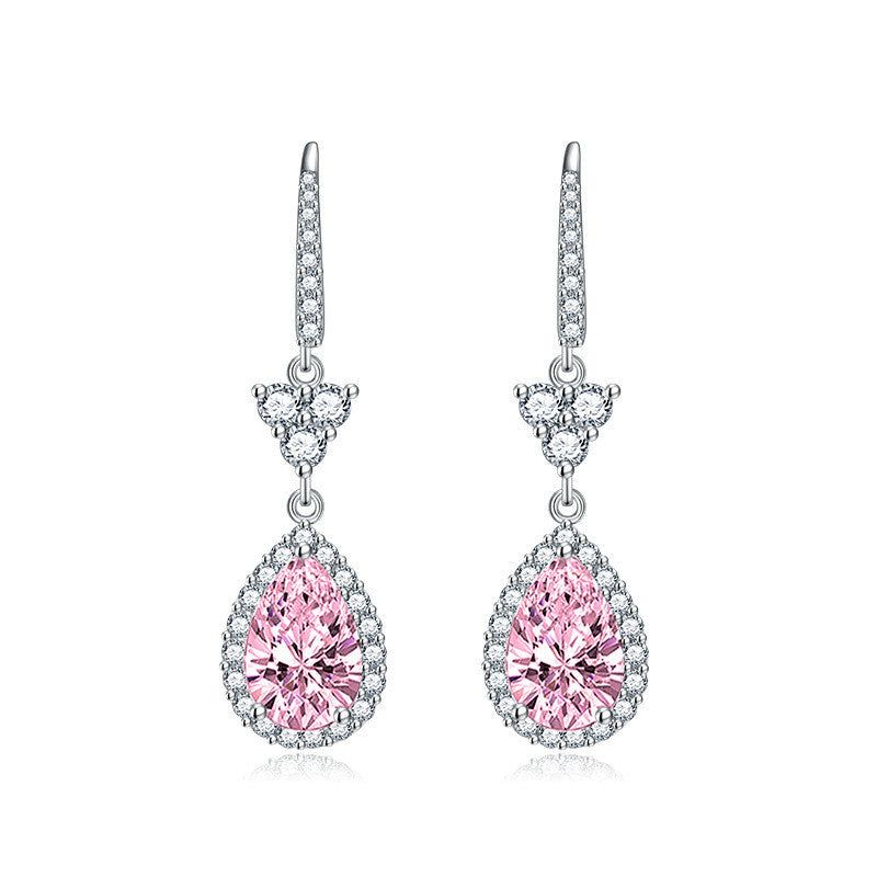 Maissa kristály fülbevaló whitegold-pink