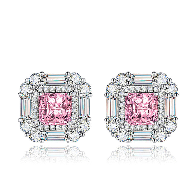 Margot kristály fülbevaló whitegold-rózsaszín