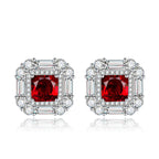 Margot kristály fülbevaló whitegold-bordó