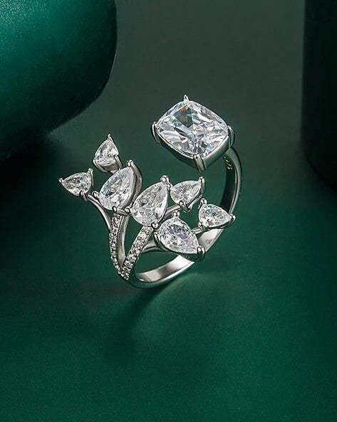 Méline kristályos gyűrű fehér (állítható méret)