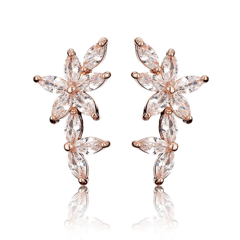 Roxy kristályos fülbevaló rosegold