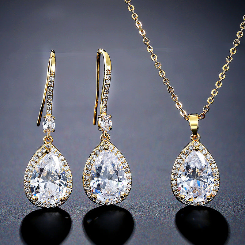 Smoon Dariela kristály csepp ékszer szett gold