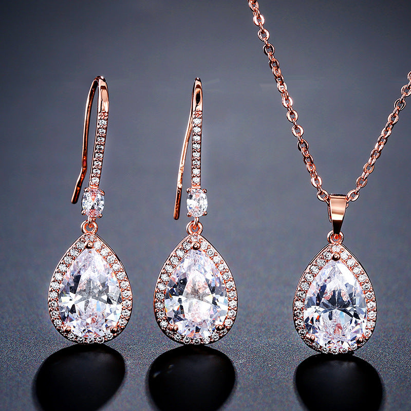 Smoon Dariela kristály csepp ékszer szett rosegold