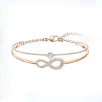 Végtelen és kerek kristály karkötő rosegold