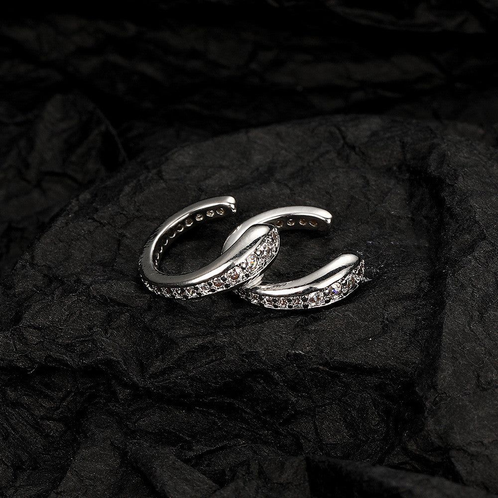 Kristály kígyó klipsz fülbevaló whitegold