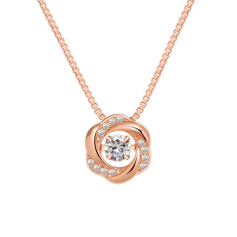 Virágocska nyaklánc rosegold