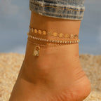 Smoon kristályos bokalánc szett lakattal gold