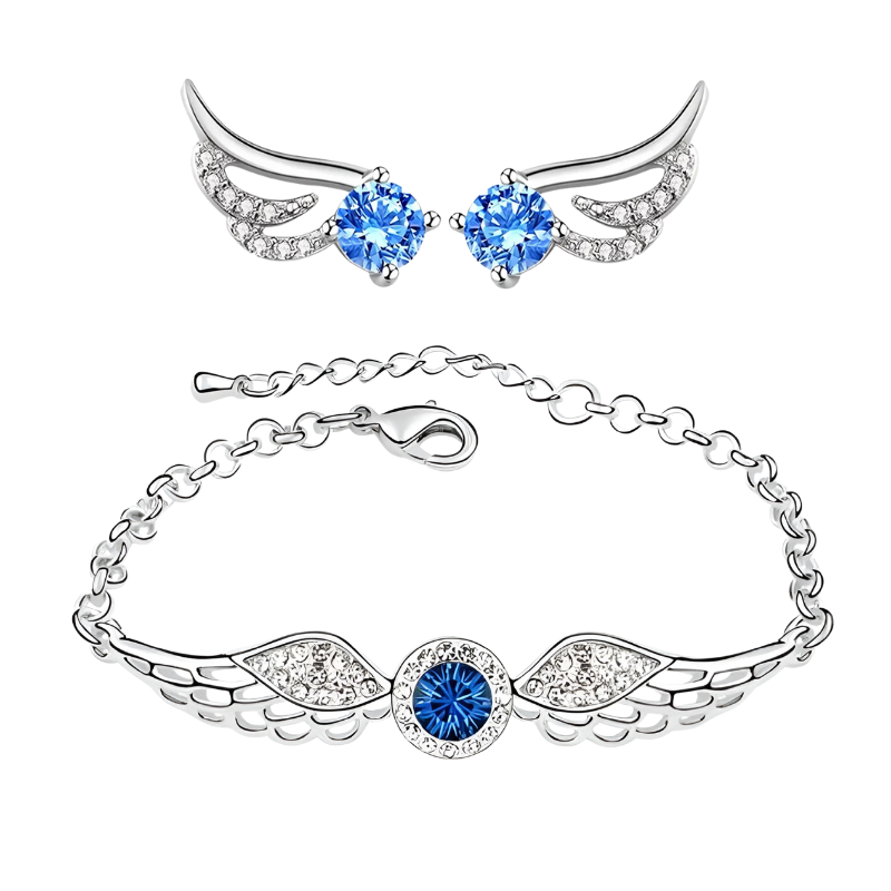 Isaure angyalszárny szett whitegold-kék