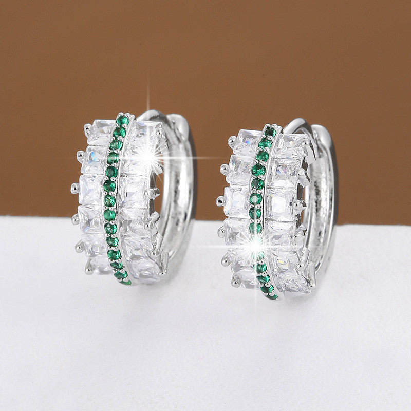 Shining crystal fülbevaló whitegold-zöld