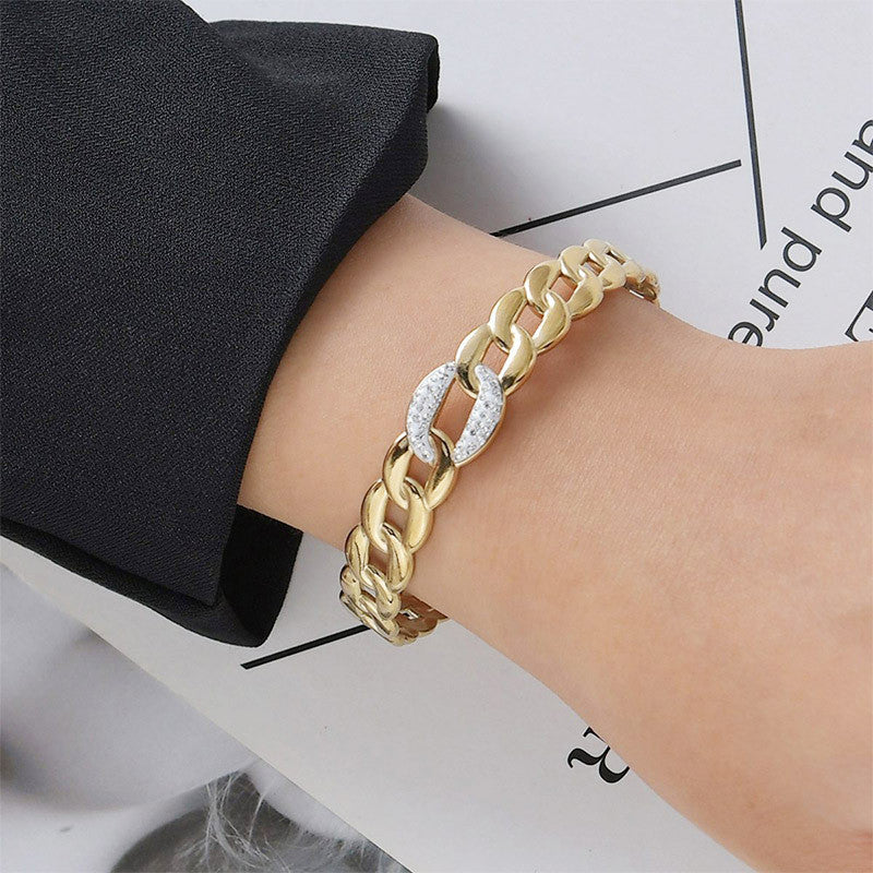 Lánc mintájú karkötő  gold