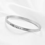 Nemesacél hétkristályos karkötő whitegold
