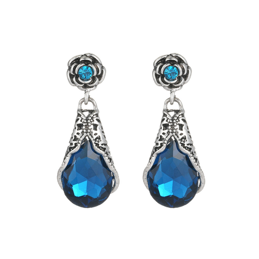 Ezüstös kék-vingate fülbevaló