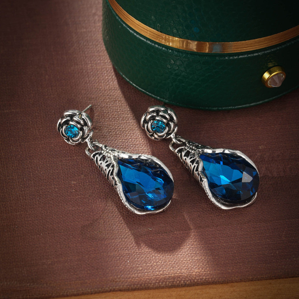 Ezüstös kék-vingate fülbevaló