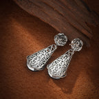 Ezüstös kék-vingate fülbevaló