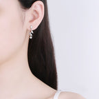 Virágszál kristály fülbevaló whitegold