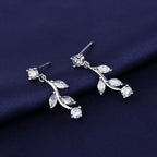 Virágszál kristály fülbevaló whitegold