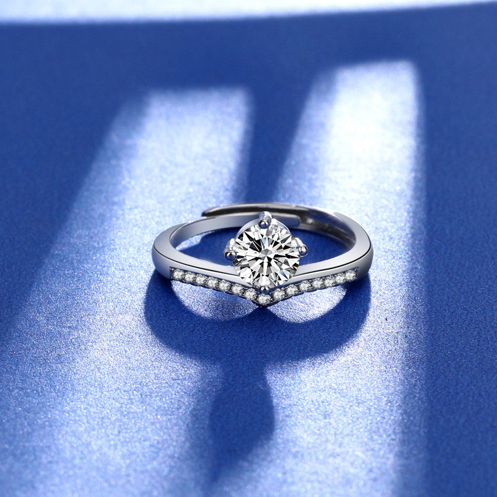 Tiana kristályos gyűrű whitegold (állítható méret)