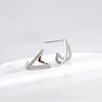 Háromszög beszúrós fülbevaló whitegold