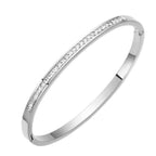 Titánium négyzet kristályos karkötő whitegold