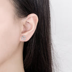 Kerek levélkés fülbevaló whitegold