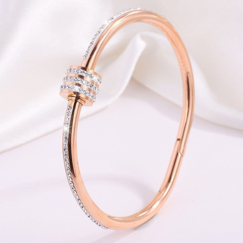 Victory nemesacél karkötő rosegold