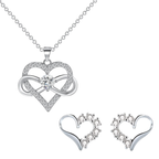 Brillant heart nyaklánc +fülbevaló szett whitegold