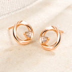 Shiny circle fülbevaló rosegold