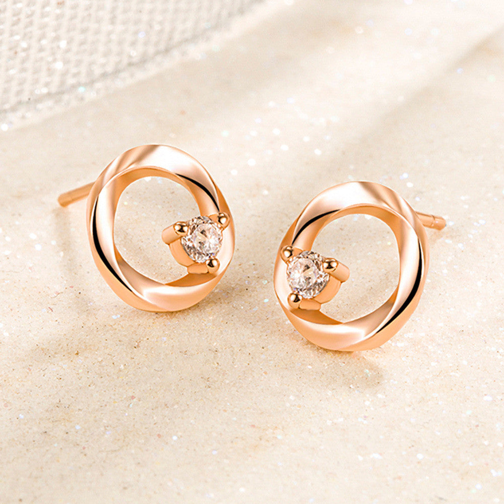 Shiny circle fülbevaló rosegold