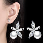 Gyöngyöskécs fülbevaló whitegold