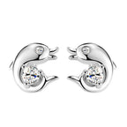 Labdázó delfin fülbevaló whitegold