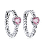 Csavart fülbevaló szívvel whitegold