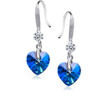 Lógós kék szív fülbevaló whitegold